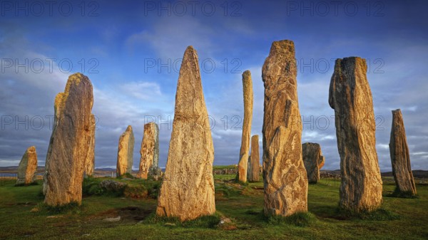 Europe, Scotland, Great Britain, England, Isle of Lewis, sunset, evening mood, monoliths, callanish, standing stones if callanish