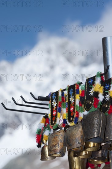 Swiss cowbells as a souvenir, souvenir, symbolic, typical, tradition, traditional, bell, decoration, holiday, travel, tourism, culture, Alps, Valais, Switzerland