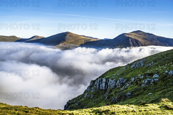 Snowdon Massif, Snowdon Range, Snowdonia, North Wales, UK