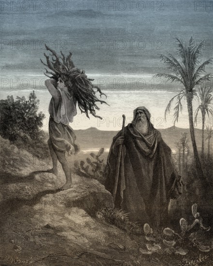 The Testing of Abraham's Faith, woodcut by Gustave Doré
