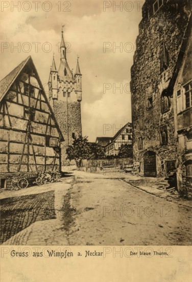 Historical postcard, picture postcard, Wimpfen a. N., Baden-Württemberg, Germany, digitally enhanced reproduction of an original from around 1900, picture postcard