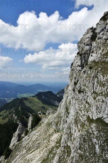View from the Wendelstein into the surroundings, August, Bavaria, Germany