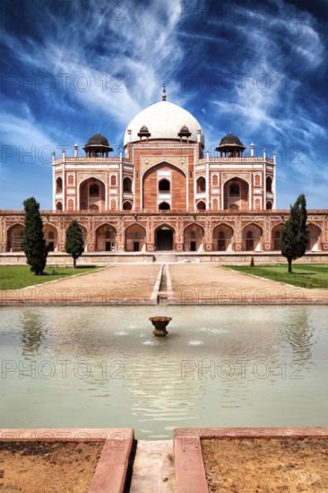 Famous indian landmark and tourist attraction, Humayun's Tomb complex Delhi, India