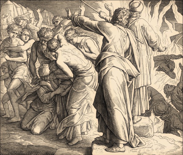 Korah's Rebellion, Old Testament, by Julius Schnorr von Carolsfeld, 1860