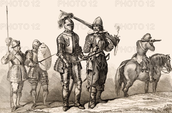 Englische Soldatenkostüme, 17. Jahrhundert