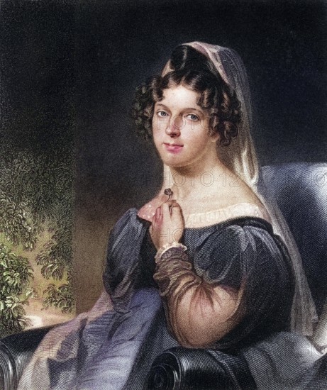 Felicia Dorothea Hemans 1793 to 1835 English poet, Historical, digitally restored reproduction from a 19th century original, Record date not stated