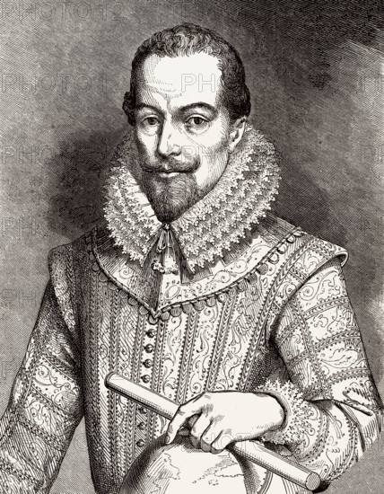 Sir Walter Raleigh, 1554 - 1618, englischer Aristokrat, Schriftsteller, Dichter und Entdecker
