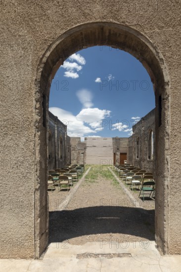 Las Mesitas, Colorado, The ruins of San Isidro (San Isidore) Catholic Church, which was built in 1878 and destroyed by fire in 1975. San Isidore is the patron saint of farmers