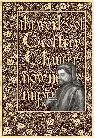 Portrait of Geoffrey Chaucer, ca. 1343 - 1400, part of the Canterbury Tales