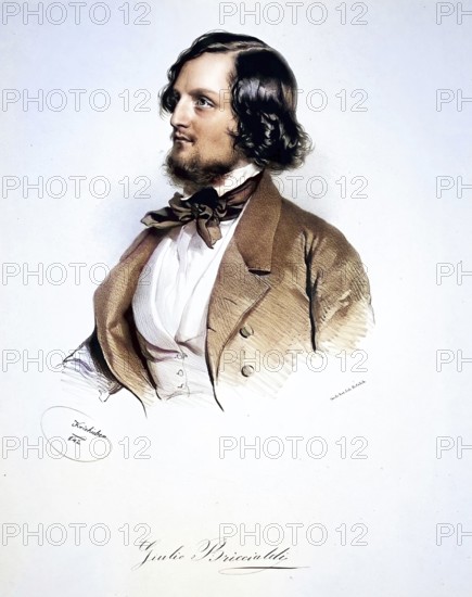 Giulio Briccialdi (born 2 March 1818 in Terni, died 17 December 1881 in Florence) was an Italian flutist, composer and flute maker, Historic, digitally restored reproduction from a 19th century original, Record date not stated