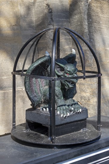 Fantasy creatures in metal cage, Oxford, England, Great Britain