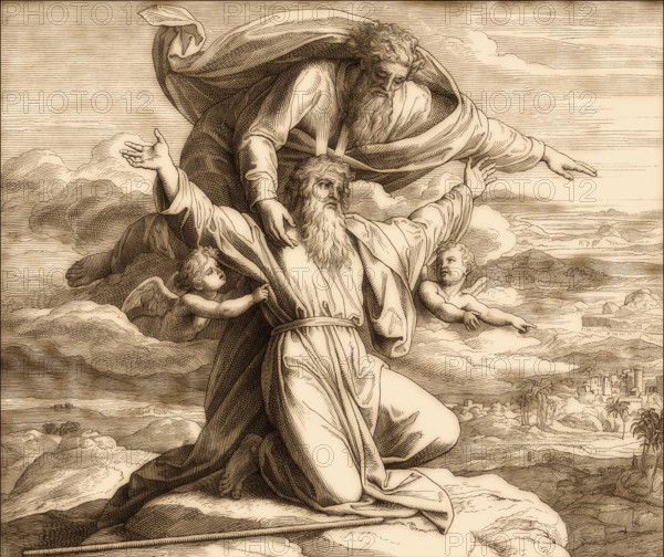 God shows Moses the Promised Land, Old Testament, by Julius Schnorr von Carolsfeld, 1860