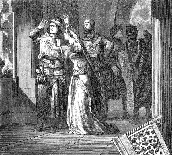 Louis II the Younger, 825 – 875, King of Italy and Holy Roman Emperor, attacked by Adelchis, prince of Benevento, in August 871