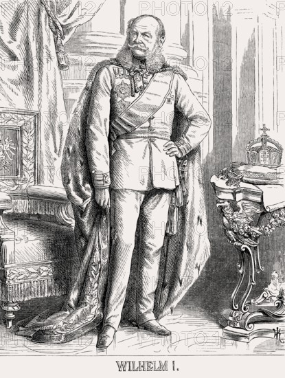 William I or Wilhelm Friedrich Ludwig of Prussia, 1797, 1888, King of Prussia, first German Emperor