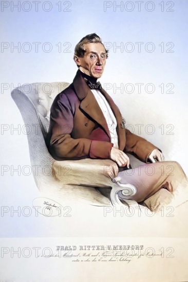 Ubald Ritter von Merfort (1800-1882), Finanzlandesdirektor, Historical, digitally restored reproduction from a 19th century original, Record date not stated