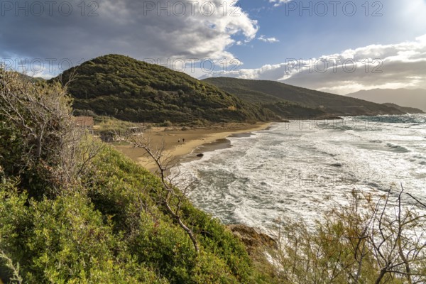 Farinole beach on the west coast of Cap Corse, Corsica, France