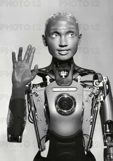 Humanoid robot for human-machine communication, artificial intelligence, AI, exhibition, history of the future, Germany