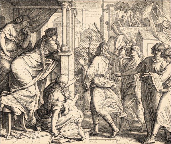 David bringing the ark of the covenant to jerusalem, Old Testament, by Julius Schnorr von Carolsfeld