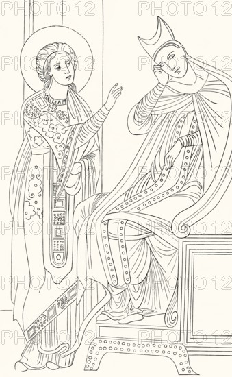 Saint Cecilia in the dream of Pope Paschal I, died 824