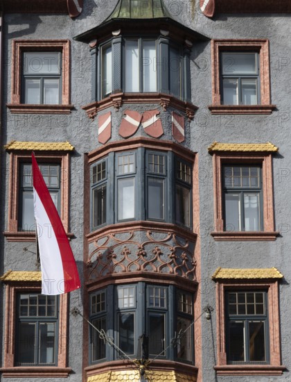 Building façade in Maria Theresien Straße, Innsbruck, Tyrol, Austria
