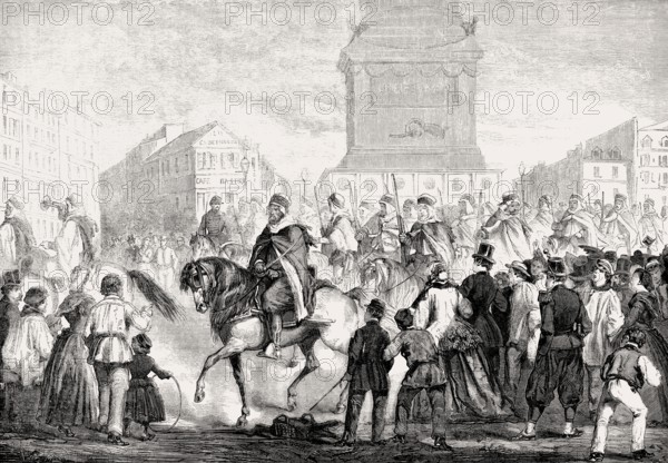 Algerian spahis, a former cavalry unit of the French army, in Paris, France, 19th century