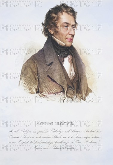 Anton Hayne (born 17 January 1786 in Krainburg, died 24 August 1853 in Vienna) was an Austrian veterinary surgeon, Historical, digitally restored reproduction from a 19th century original, Record date not stated