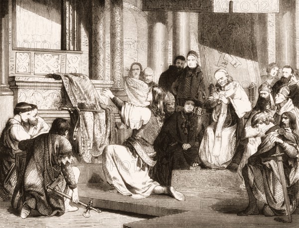 Liutprand, King of the Lombards from 712 to 744, at Saint Peter's tomb