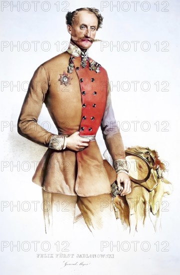 Felix Prince Jablonowski (1808-1857), k&k. Feldmarschallleutnant, Historical, digitally restored reproduction from a 19th century original, Record date not stated