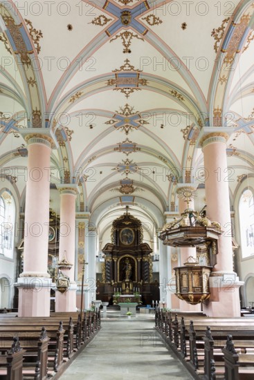 Interior view, Carmelite monastery, Beilstein, Moselle, Rhineland-Palatinate, Germany