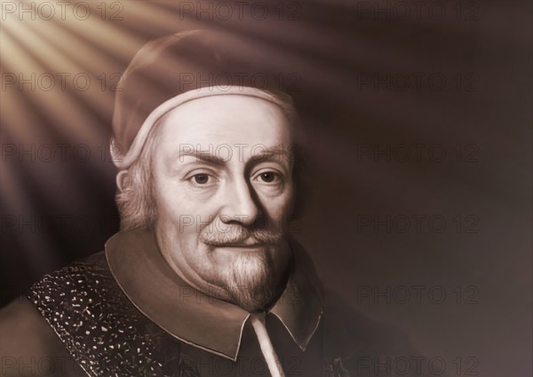 Pope Alexander VIII, Alessandro VIII, Alexandre VIII, Alejandro VIII, Pietro Vito Ottoboni, 1610 – 1691, ruler of the Papal States from 1689 until his death in 1691, digitally edited after a painting