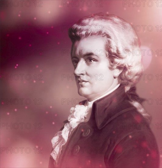 Wolfgang Amadeus Mozart, 1756 – 1791, composer of classical music, First Viennese School, digitally edited