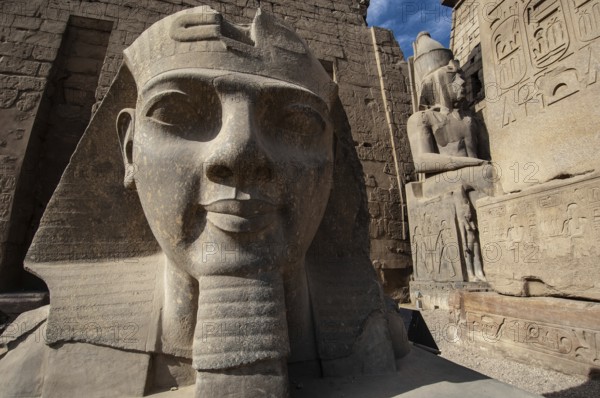 Luxor, Egypt. February 12th 2009 Luxor Temple Pharaonic inscriptions at the ancient Egyptian ruins beside the Nile at Luxor, Egypt