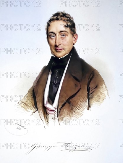 Giuseppe Frezzolini (1789-1861) Italian opera singer (bass) . Father of the soprano Erminia Frezzolini, Historic, digitally restored reproduction from a 19th century original, Record date not stated