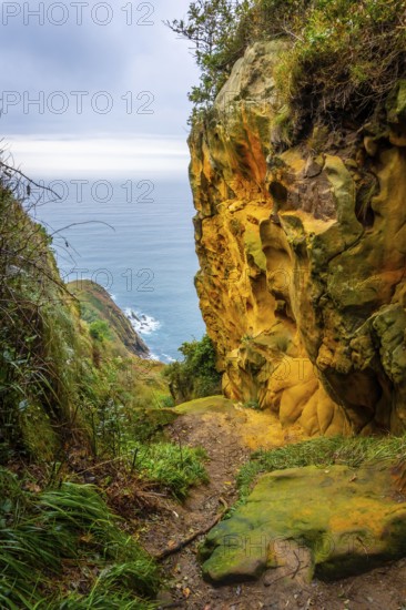 The beautiful views of the sea from Mount Ulia in the city of San Sebastian, Gipuzkoa. Basque Country