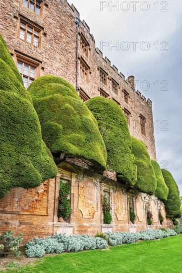Autumn colors over Powis Castle and Garden, Welshpool, Powys, Wales, UK