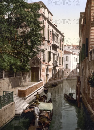 San Marina Canal, Venice, Italy, Historic, digitally restored reproduction from a 19th century original, Record date not stated, Venice, Italy, Historic, digitally restored reproduction from a 19th century original, Record date not stated