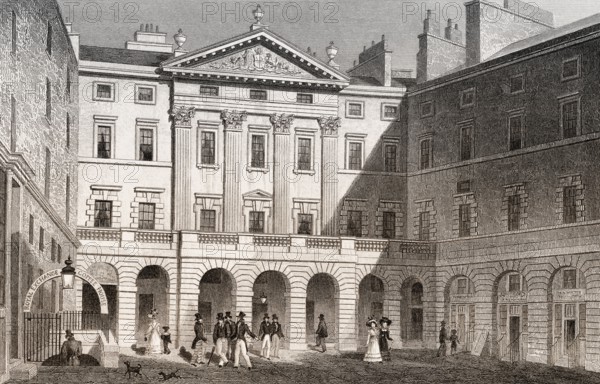 Royal Exchange, High Street, Edinburgh, Scotland, 19th century, from Modern Athens by Th. H. Shepherd