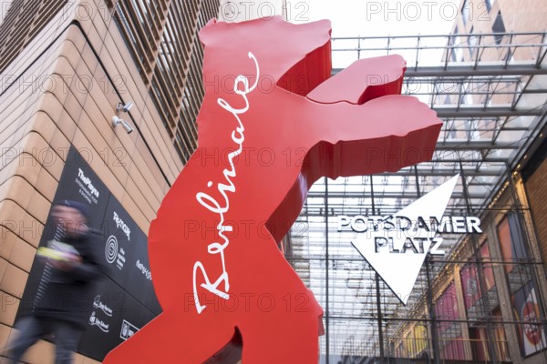 Berlinale Bear in front of the opening of the 76th Berlinale at the Theater am Potsdamer Platz in Berlin on 11.02.2026. The film festival will take place from February 12-22, 2026