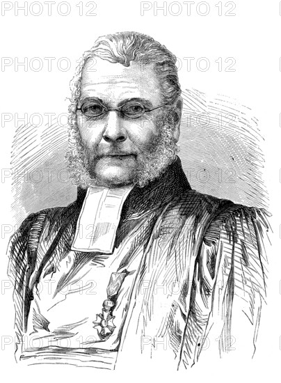 Athanase Josue Coquerel, 16 June 1820 - 24 July 1875, was a French Protestant theologian, Historical, digitally restored reproduction of a 19th century original, exact original date unknown