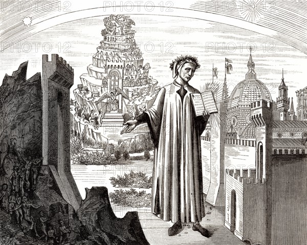 Dante Alighieri, 1265 - 1321, italienischer Dichter und Philosoph