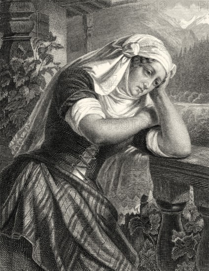 Hedwig, the wife of William Tell, character from the drama Wilhelm Tell by Friedrich Schiller, 1759 - 1805