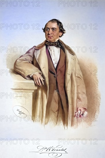 Dr Rudolf Frankel (1818-1880), doctor of the Imperial and Royal Hofburgtheater, Historical, digitally restored reproduction from a 19th century original, Record date not stated