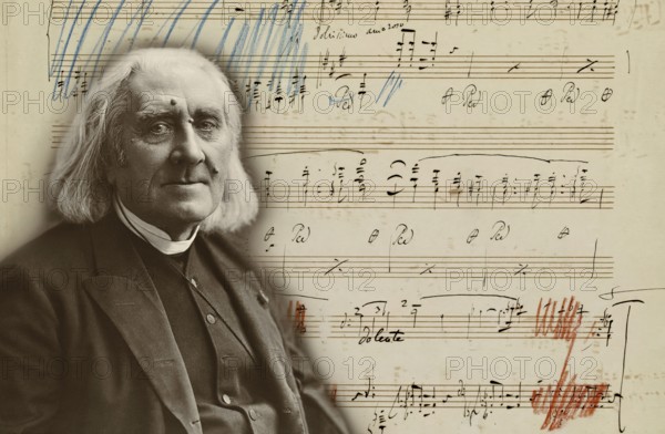 Portrait of Franz Liszt, 1811-1886, Hungarian composer, virtuoso pianist, photograph by Nadar, Années de pèlerinage, suite for solo piano