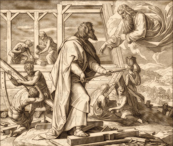 Noah's Ark, Old Testament, by Julius Schnorr von Carolsfeld, 1860