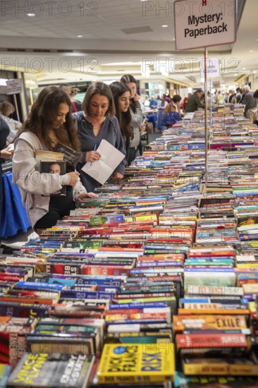 Livonia, Michigan - Bookstock, an annual used book sale, stretches throughout the Laurel Park Place shopping mall with about half a million books on sale. Proceeds from the volunteer-run sale benefit a variety of literacy and educational programs