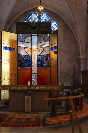 Glass altar, Växjö Cathedral, Smaland, Kronobergs län, Sweden
