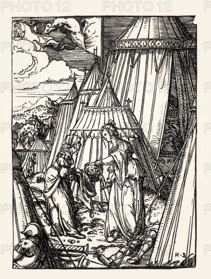 Judith Slaying Holofernes, by Hans Burgkmair, woodcut, 16th century