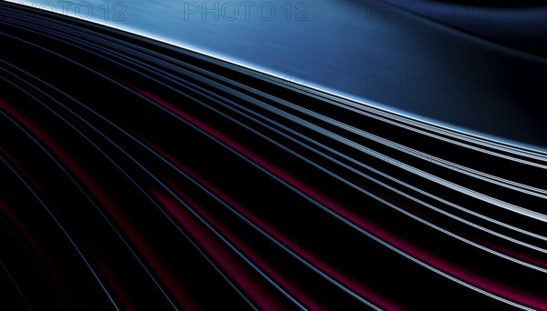 A stunning 3D render illustration featuring smooth, futuristic wavy lines in a dynamic composition. The elegant curves and rich colors evoke a sense of motion and innovation