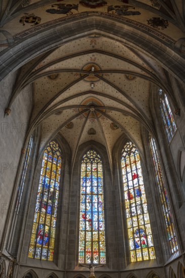 Historic church festivals in the chancel, Heilig-Kreuz-Münster, Rottweil, Baden-Württemberg, Germany