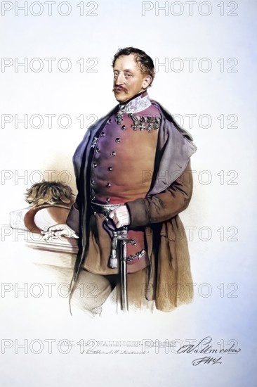 Karl August Ludwig Graf von Wallmoden-Gimborn, 1792-1883, Imperial and Royal Privy Councillor, General of the Cavalry, Historical, digitally restored reproduction from a 19th century original, Record date not stated